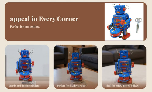 Retro wind robot - wind-up, toy