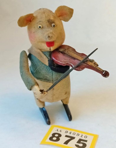 Vintage clockwork schuco pig - vintage,