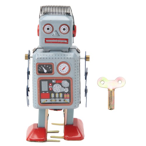 Wind vintage robot toy - up,