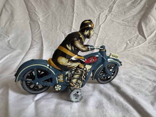 Vintage tin toy motorcycle - toy,