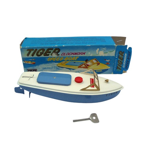 Vintage clockwork toy boat - vintage,
