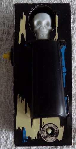 Vintage skeleton coffin bank - skeleton,